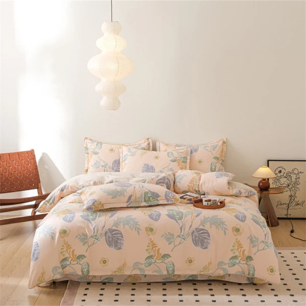 全棉加厚磨毛印花四件套-春晓