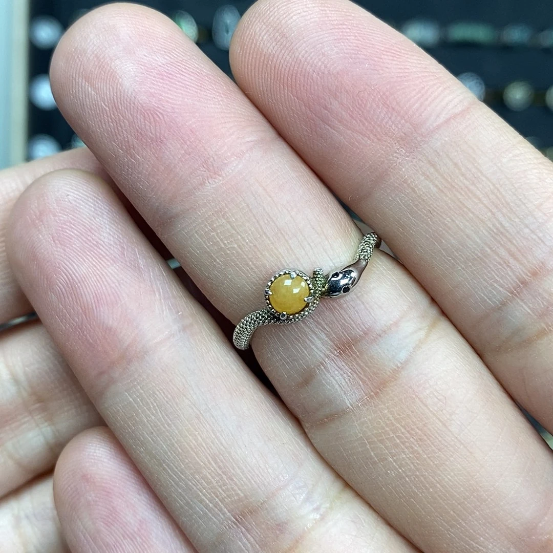 翡翠银S925镶嵌戒指