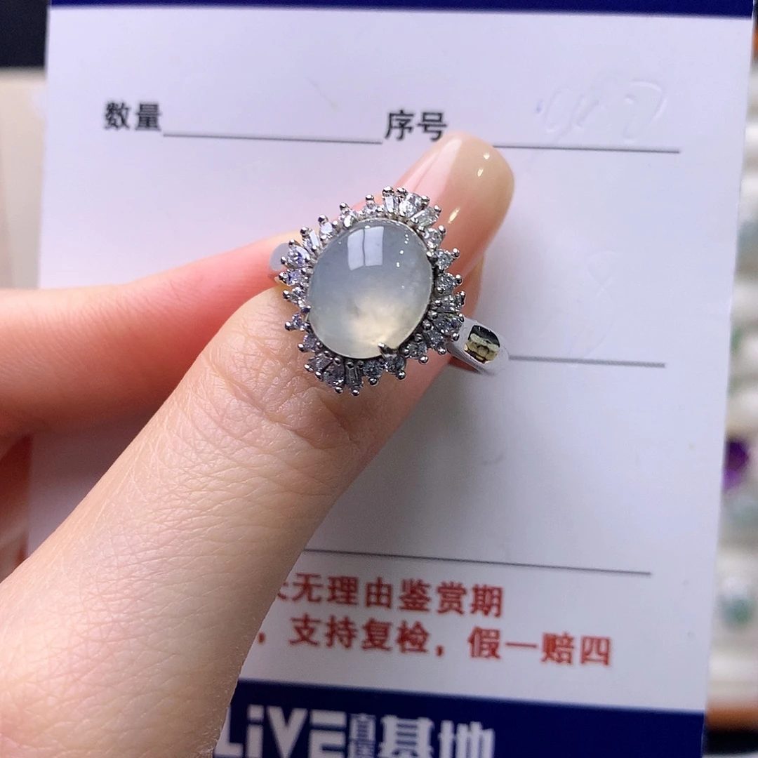 翡翠银S925镶嵌戒指