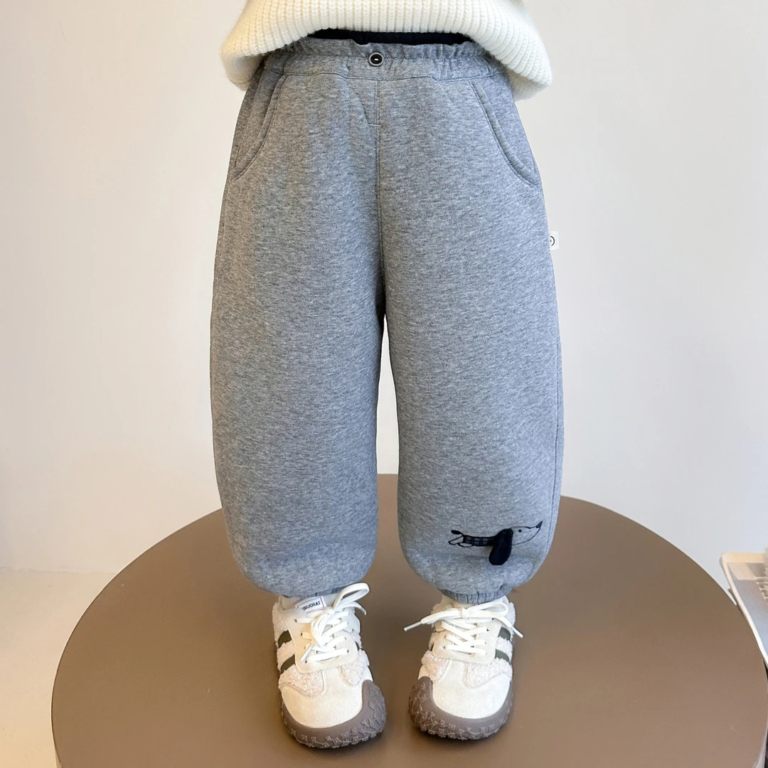 女童加绒加厚休闲裤儿童韩版洋气卫裤小女孩宝宝秋冬装2025新款潮