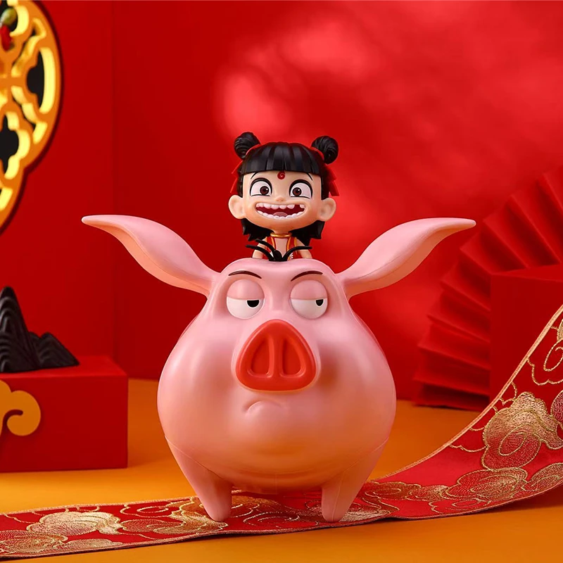 现货 正版哪吒2 魔童闹海 哪吒骑猪爆米花桶太乙真人的猪手办潮玩