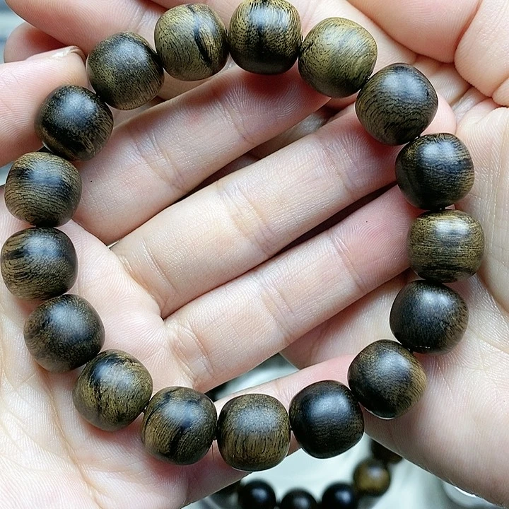 沉香手串木*齋越南芽庄白奇楠沉水料樱子留疤玉化虎斑