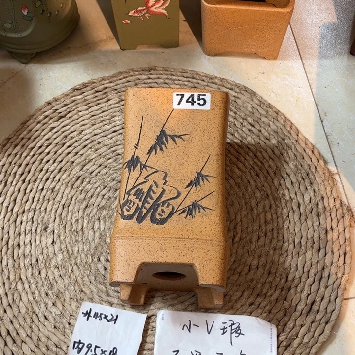 花盆紫砂  微微瑕柴烧签筒745