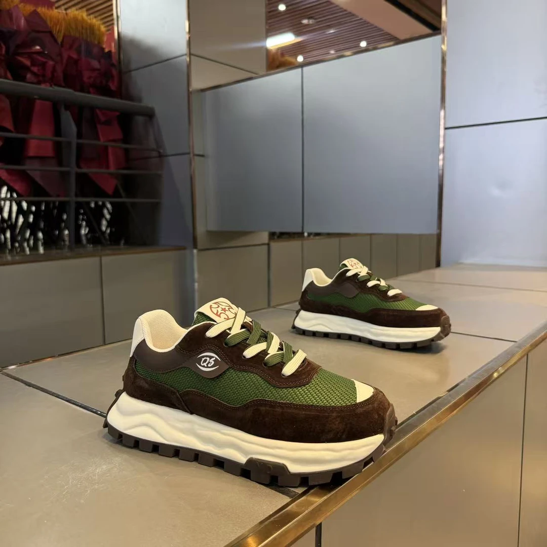 秋季鞋子男士运动鞋透气时尚老爹鞋男士厚底百搭低帮拼色男鞋