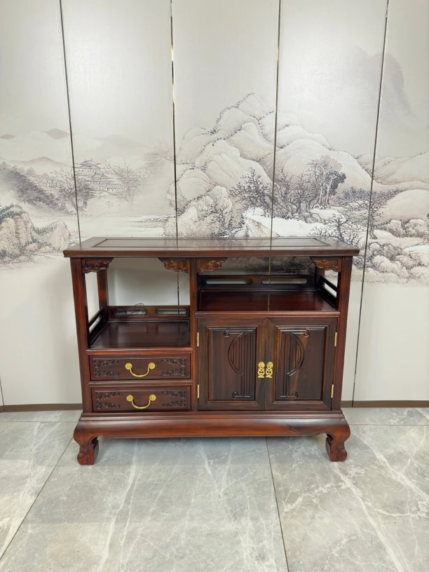 东非酸枝茶边柜新中式客厅家用简约办公室餐边柜茶叶柜