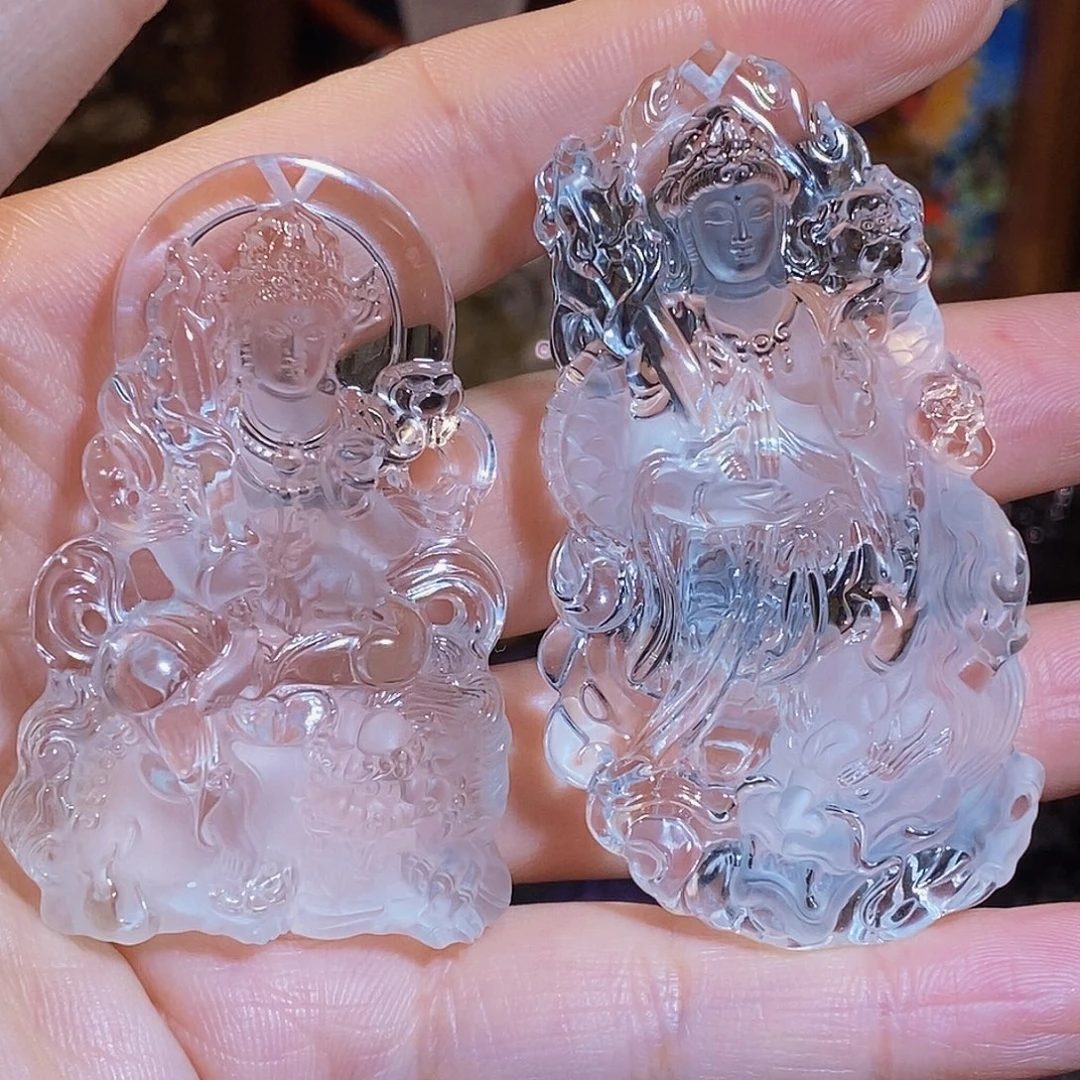 牧***野颈饰水晶未镶嵌吊坠