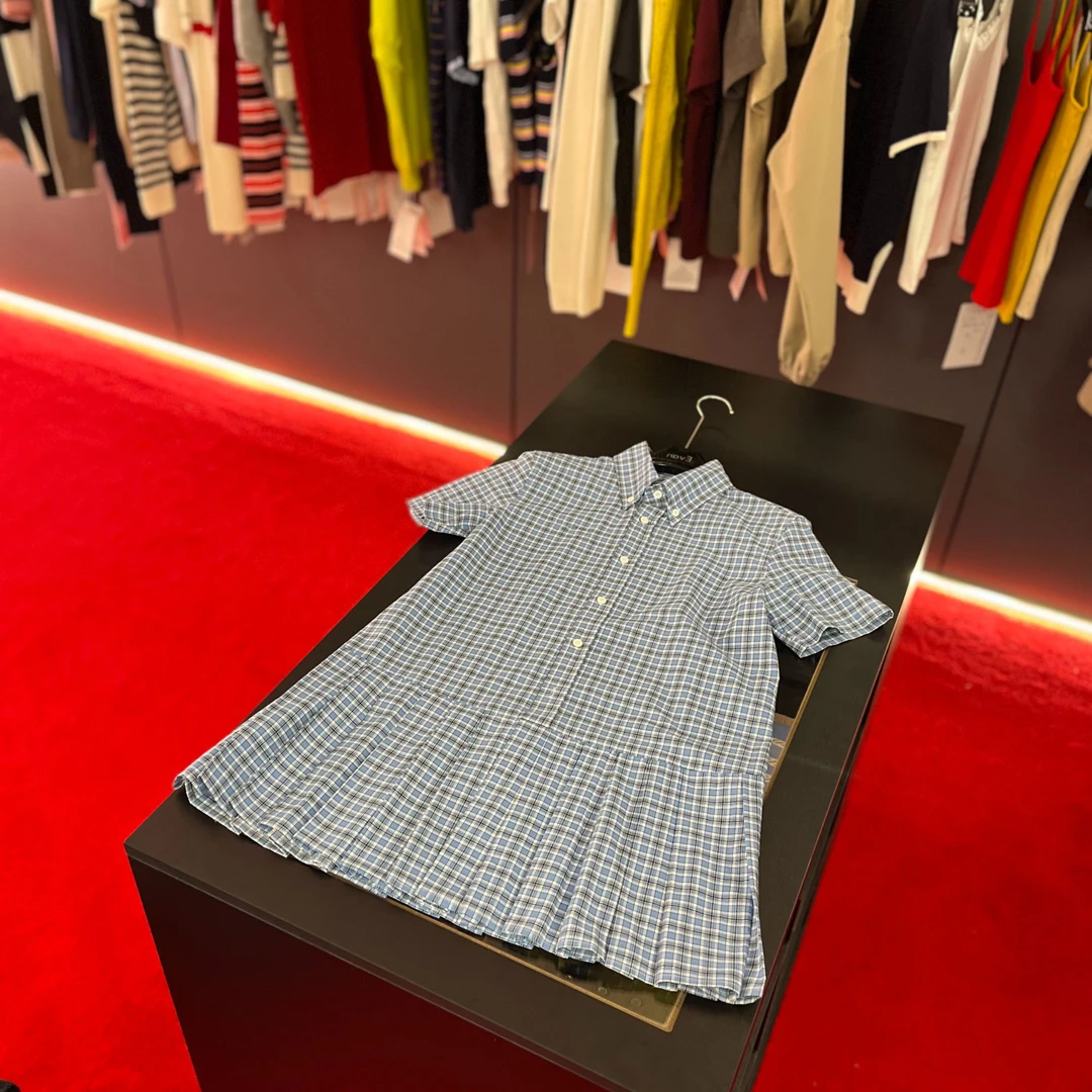 A056【缪家】高版本2025n春夏季时尚百搭舒适女款格子条纹连衣裙