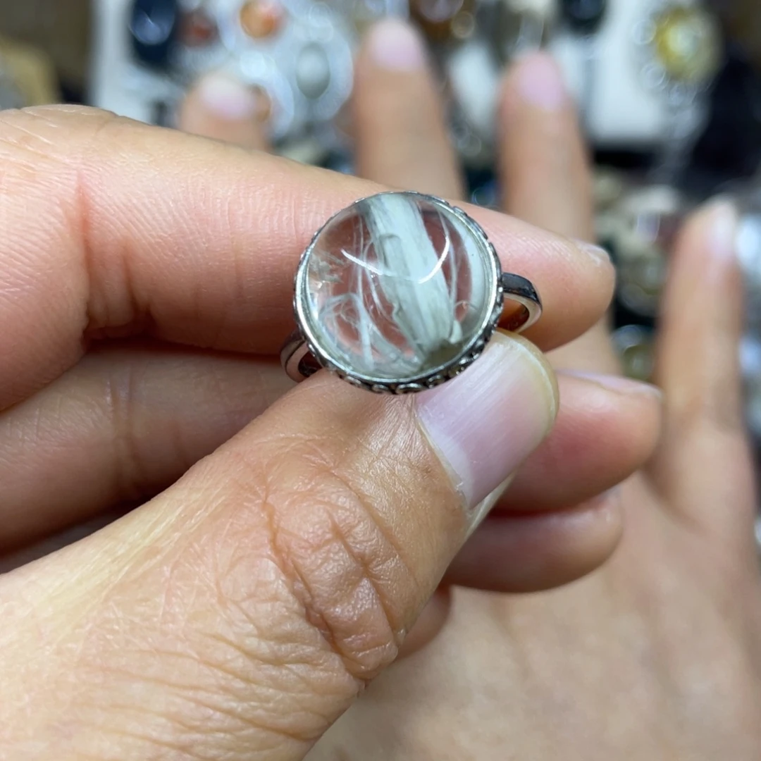 【闪购商品】银S925镶嵌珠宝半成品水晶戒指