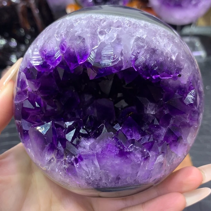 紫晶未镶嵌珠宝半成品帝紫开口笑