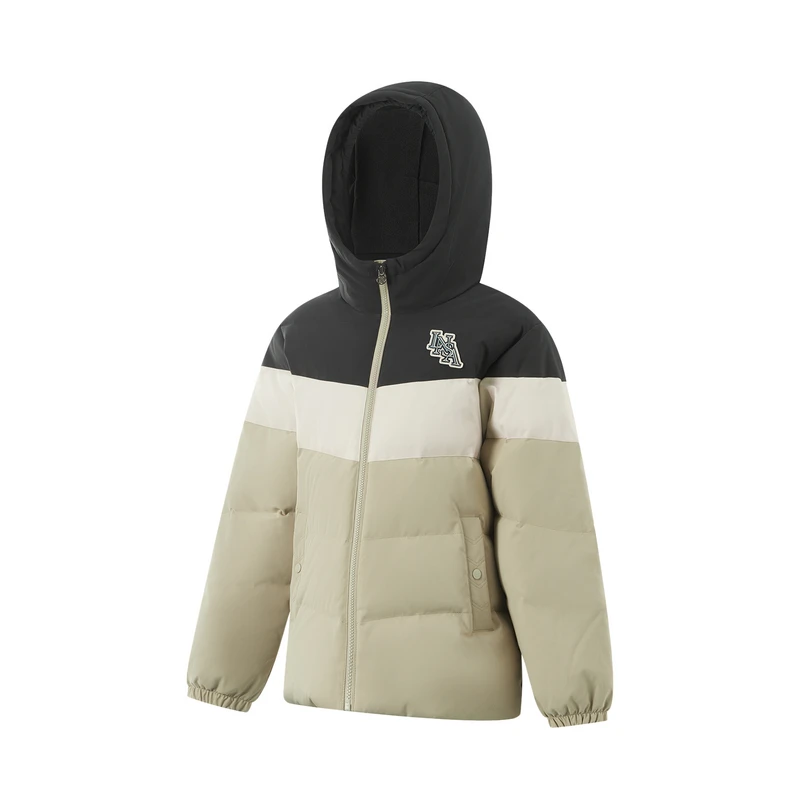 李宁男大童冬季运动生活系列连帽保暖短裤羽绒服YYMU051-B品