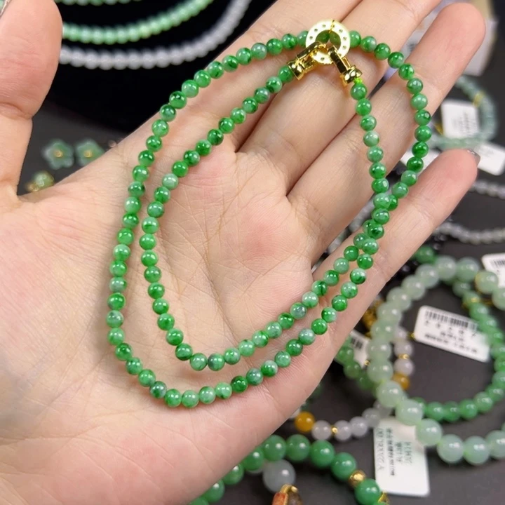 未镶嵌手串翡翠小米珠 锁骨链