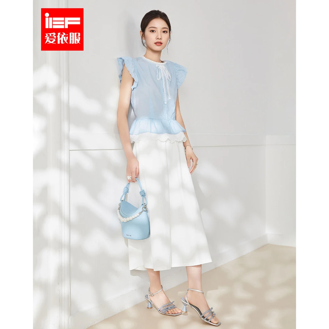 IEF/爱依服套装2025夏季新款温柔小女人气质通勤上下套裙流光风