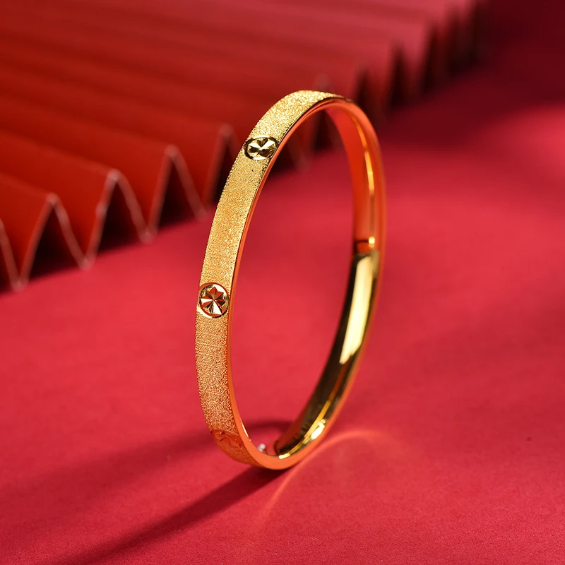 足银手镯 卡家磨砂手镯传承工艺时尚不掉色手工情侣