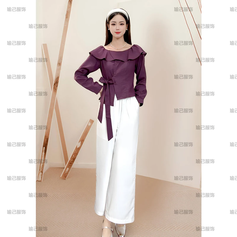 ASY/2025早秋气质法式收腰两件套裤高腰时尚休闲显瘦秋季两件套