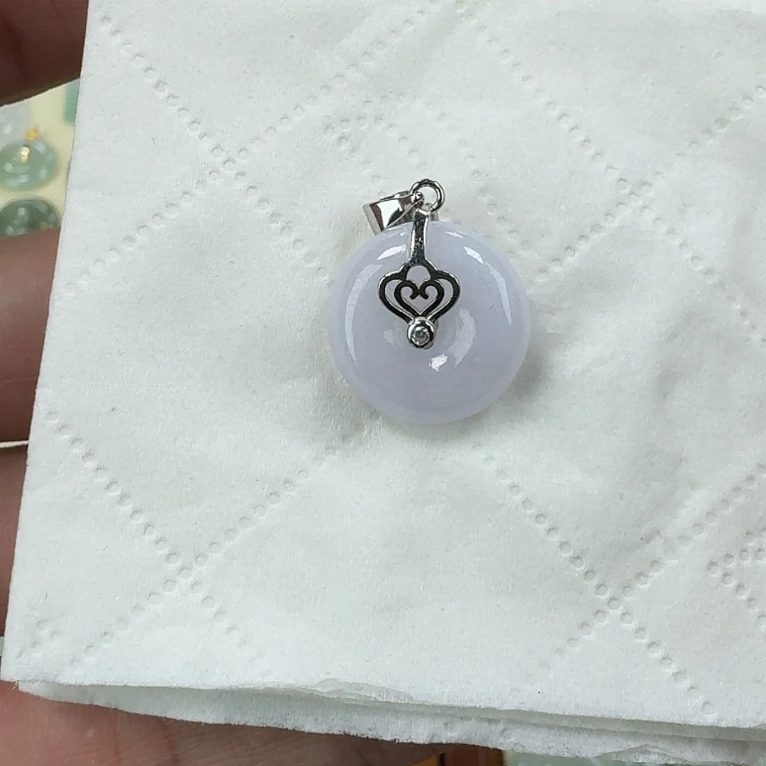 翡翠银S925镶嵌颈饰扣子