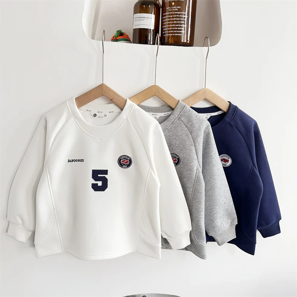 250g无尘紧赛棉【高智风贴布刺绣】儿童圆领休闲卫衣 038