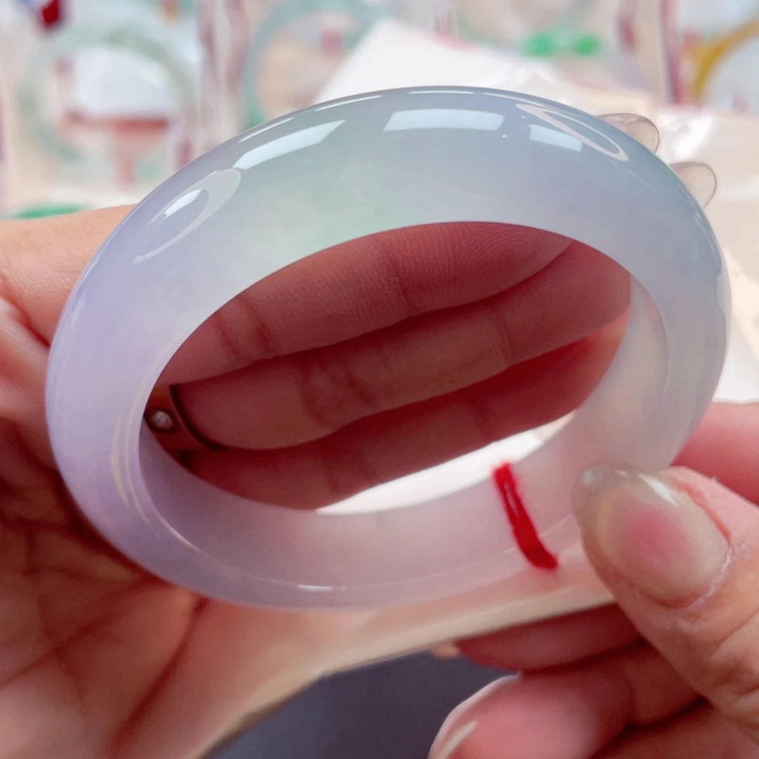 未镶嵌手镯翡翠起光吸睛冰紫5455强推必拍 敏1717号