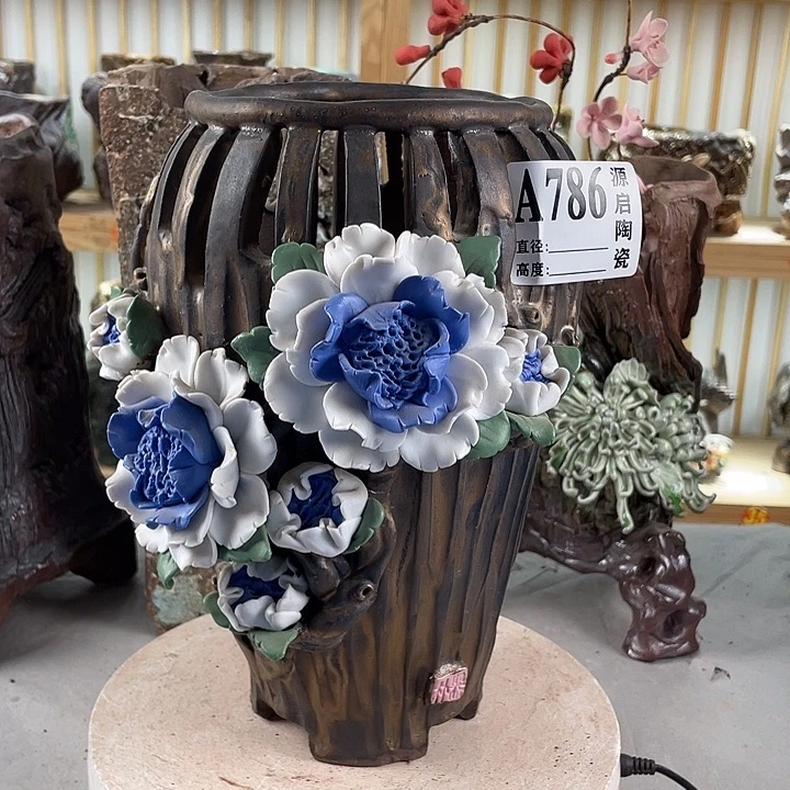 紫砂花盆晨**芽景德镇陶瓷786