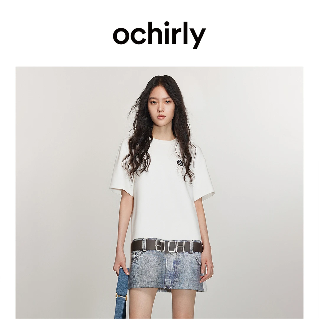 【达人】OCHIRLY欧时力  莫代尔空气层短袖连衣裙新款春装t恤
