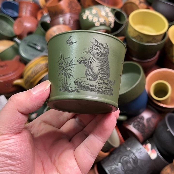 紫砂茶杯全手工紫砂主人杯