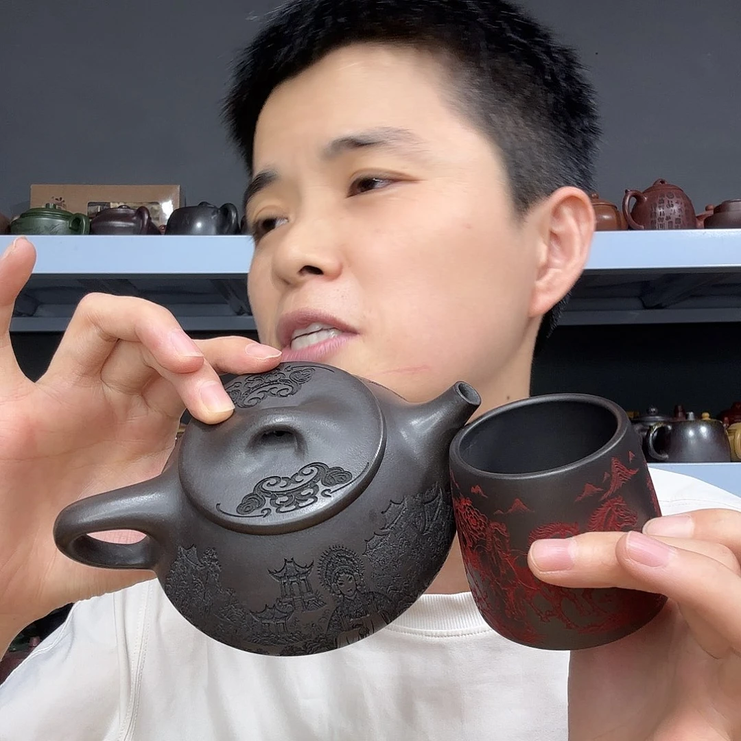 茶壶底槽青民间手艺人全手工制作