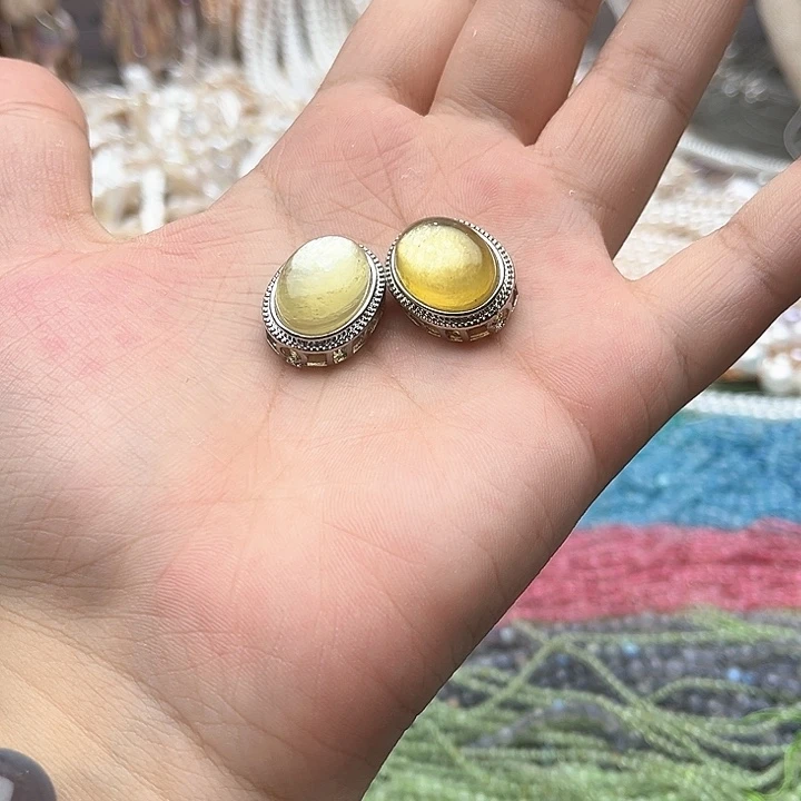 未镶嵌玛瑙/玉髓珠宝半成品一个金锂云母魔盒随机发