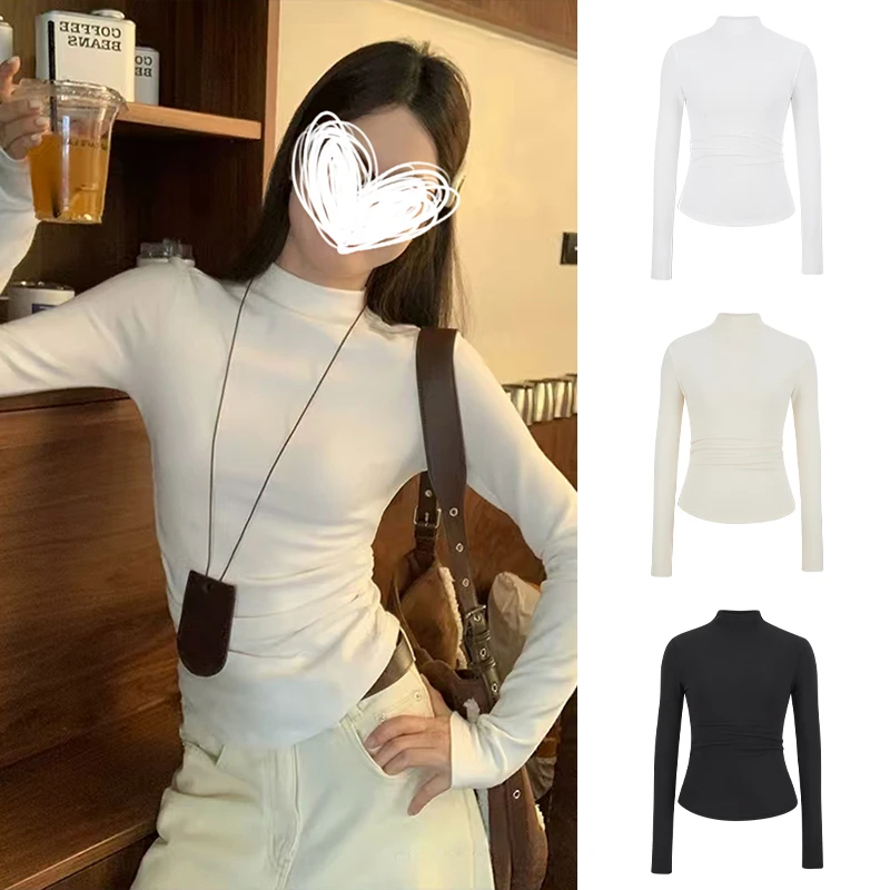 Moses Queen/魔西女王加绒加厚打底衫秋冬内搭半高领长袖t恤上衣