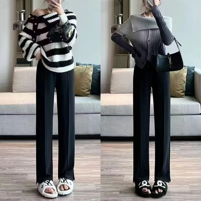 2218开叉西裤春秋显瘦高腰外穿