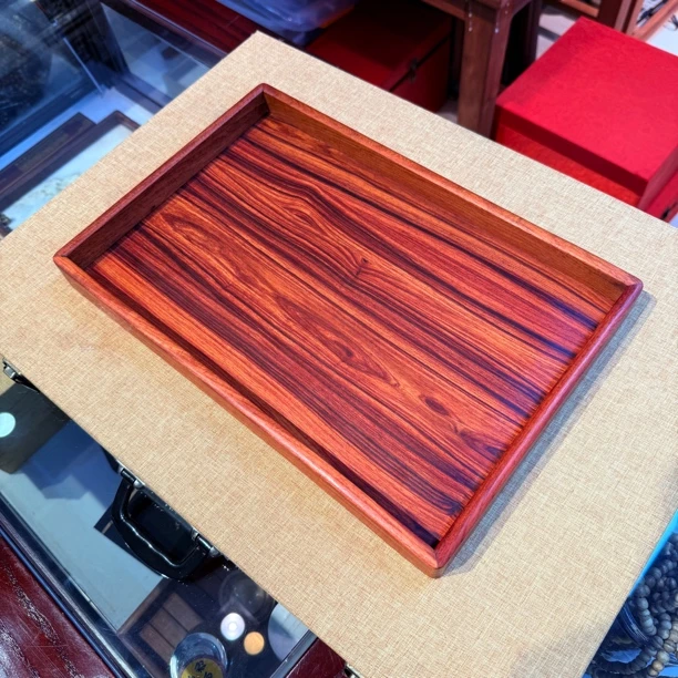 【限量福利】红酸枝茶盘托盘榫卯结构箱类