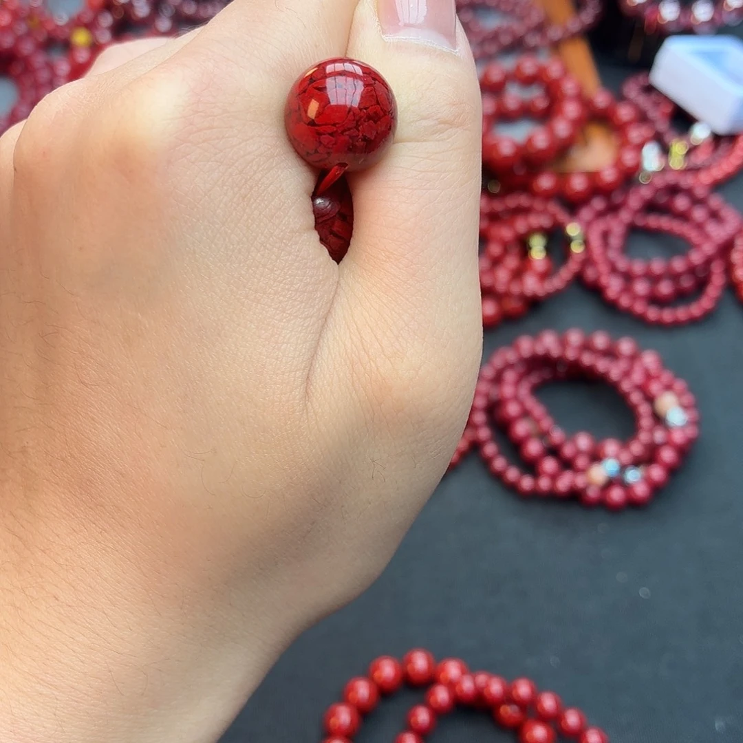 天然辰砂14M晶体单珠