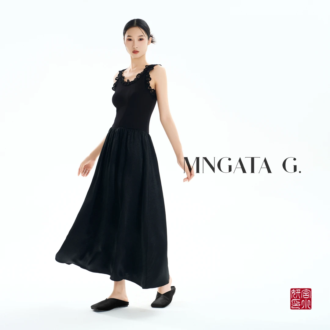 MNGATA G.宫小妍【刺绣·花影】蕾丝边夏日新中式中国风裙子5031777