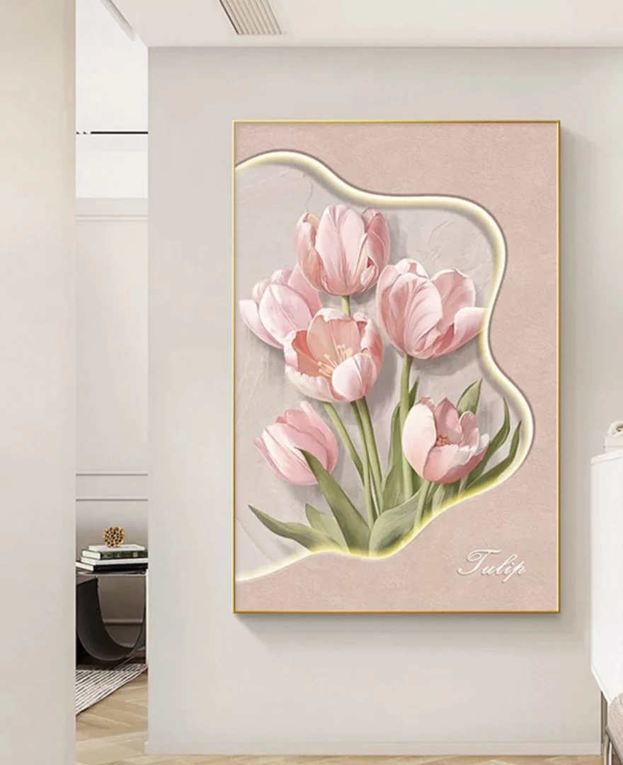 新款奶油风砂岩画北欧简约风格客厅卧室环保竖款质感