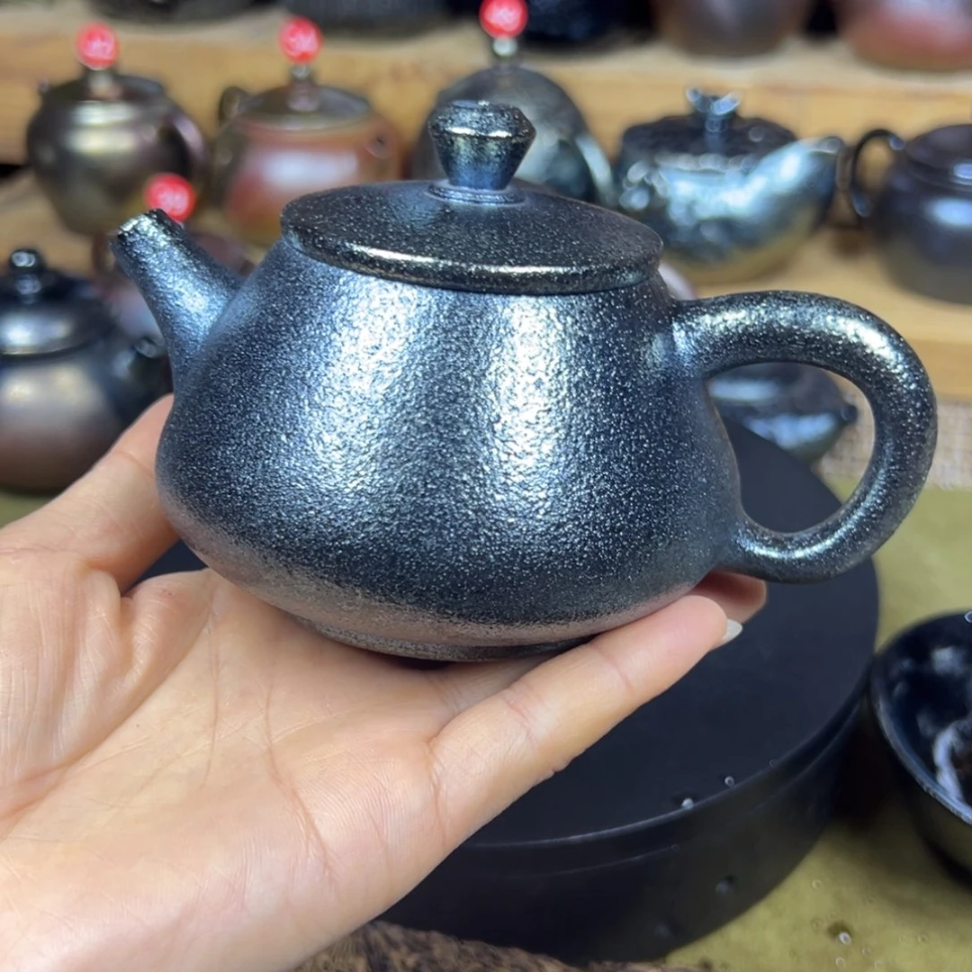云南建水紫陶古法柴烧壶