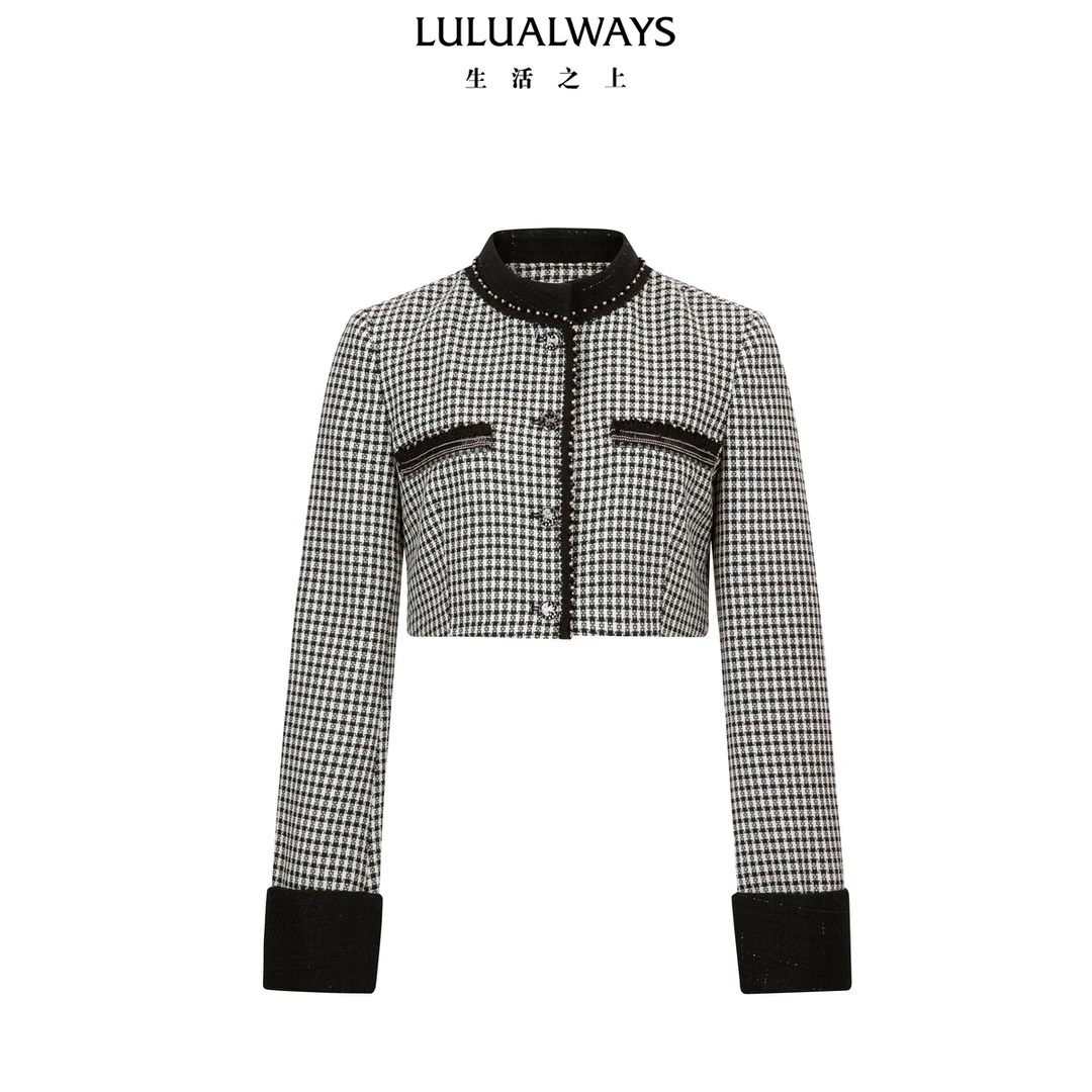 LULUALWAYS25新款格纹短外套
