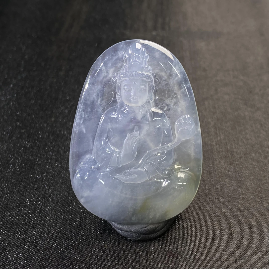 22天然缅甸翡翠A货高冰紫观音/500677/上海嘉禾拍卖