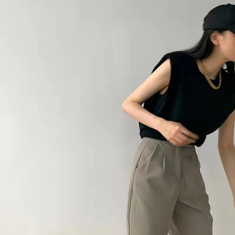 胖mm无袖t恤女装大码背心夏外穿薄款坎肩宽松设计感小众别致上衣