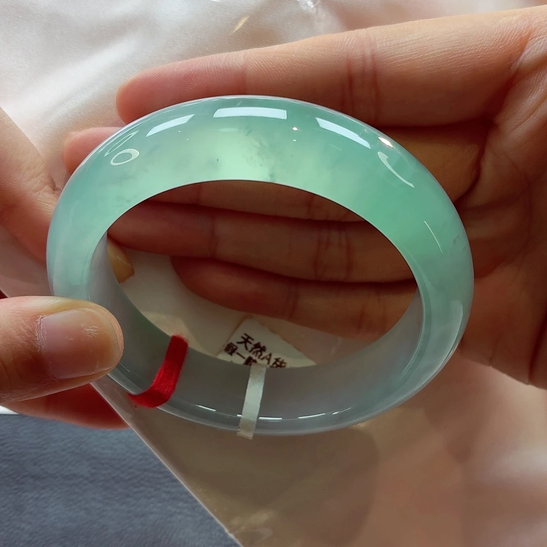 翡翠未镶嵌手镯56轮胎 冰晴水(2号)