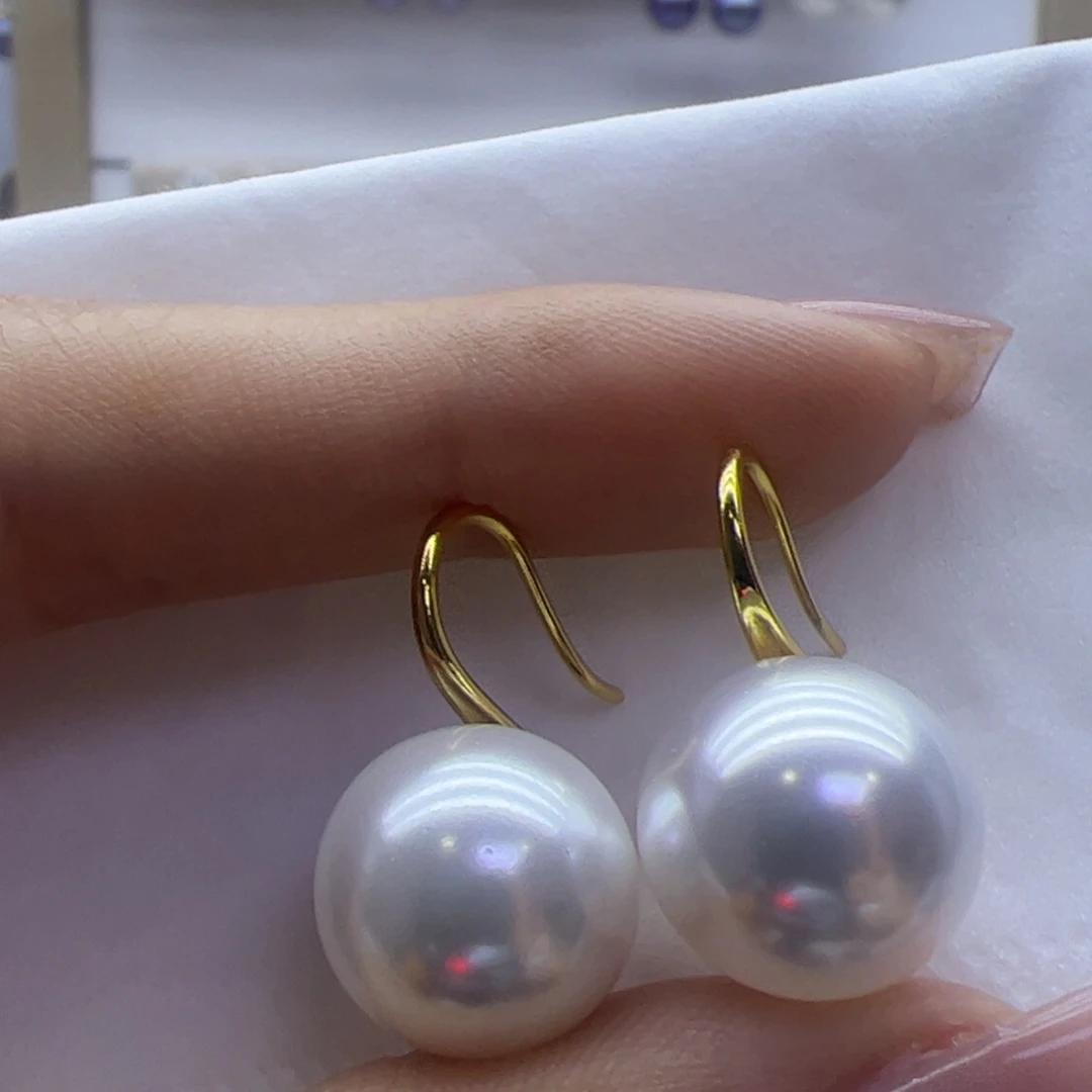 淡水珍珠耳饰18K金镶嵌