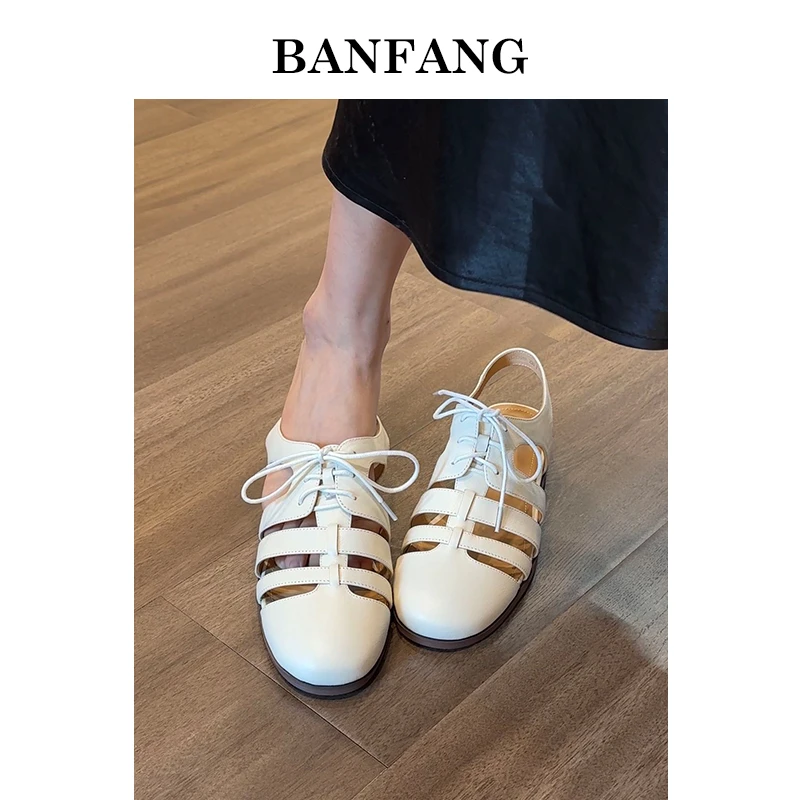 BANFANG女鞋|2.5cm|2025夏季时尚爆款罗马凉鞋舒适平底柔软