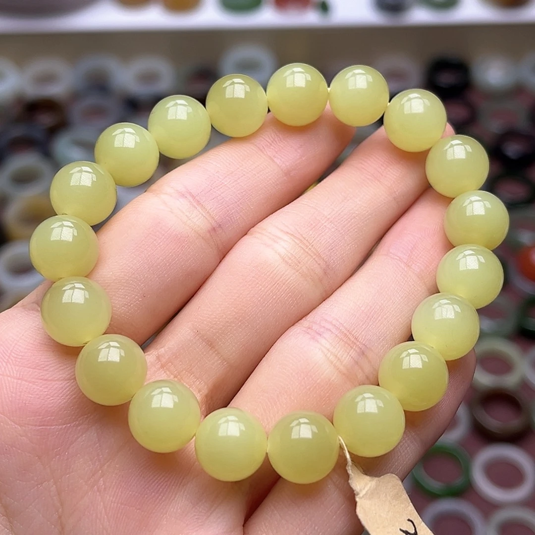 和田玉未镶嵌戒指卡10鸡油黄