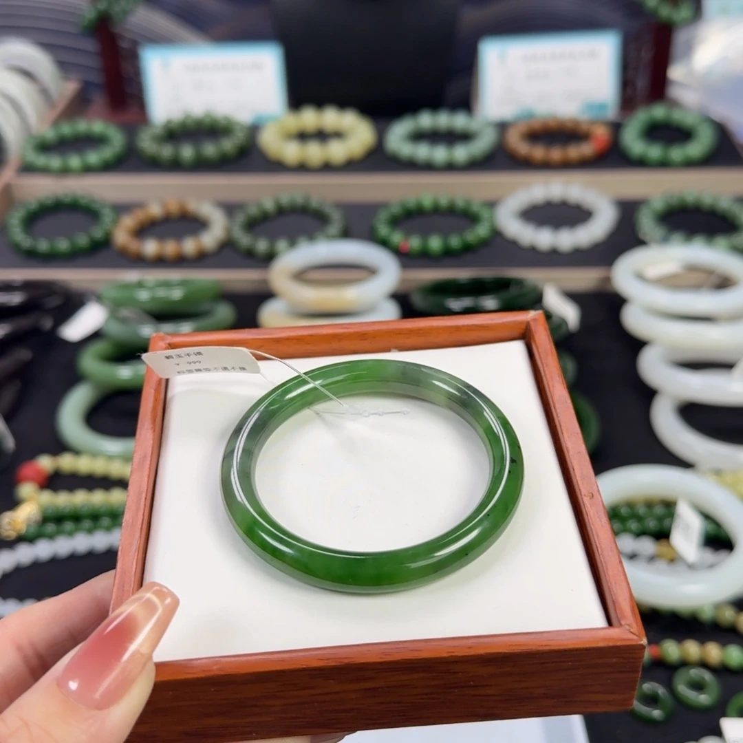 和田玉未镶嵌手链手镯50.5