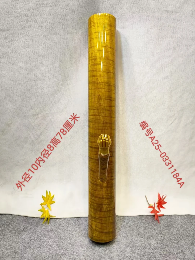 1184号缅甸金丝楠木水咽筒整体无拼接风干老料不易开裂变形