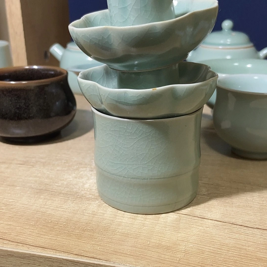 陶瓷手柄款竹节杯和梅花盖置瑕疵品