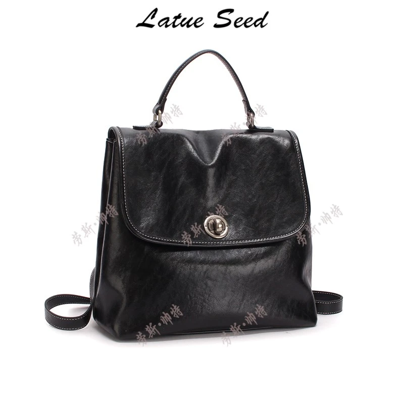 【A723·平价清潭洞】新品百搭简约ins时尚休闲气质双肩包21766-黑色