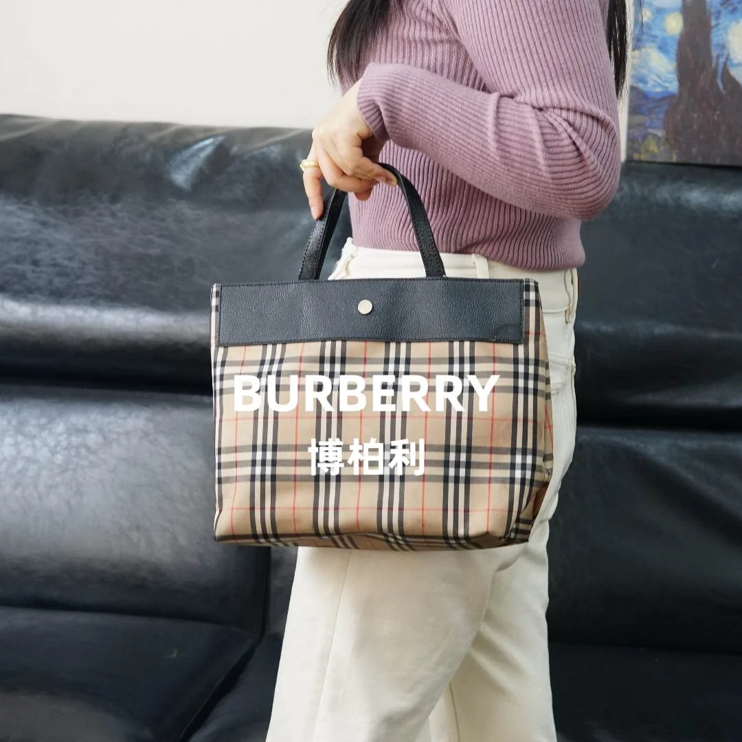 95新 BURBERRY/博柏利  巴宝莉/格纹单肩包/JJ12825423/5423