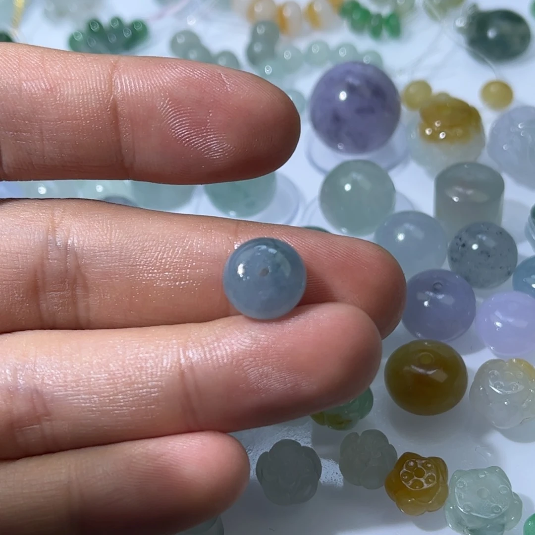 定制翡翠未镶嵌鼓珠