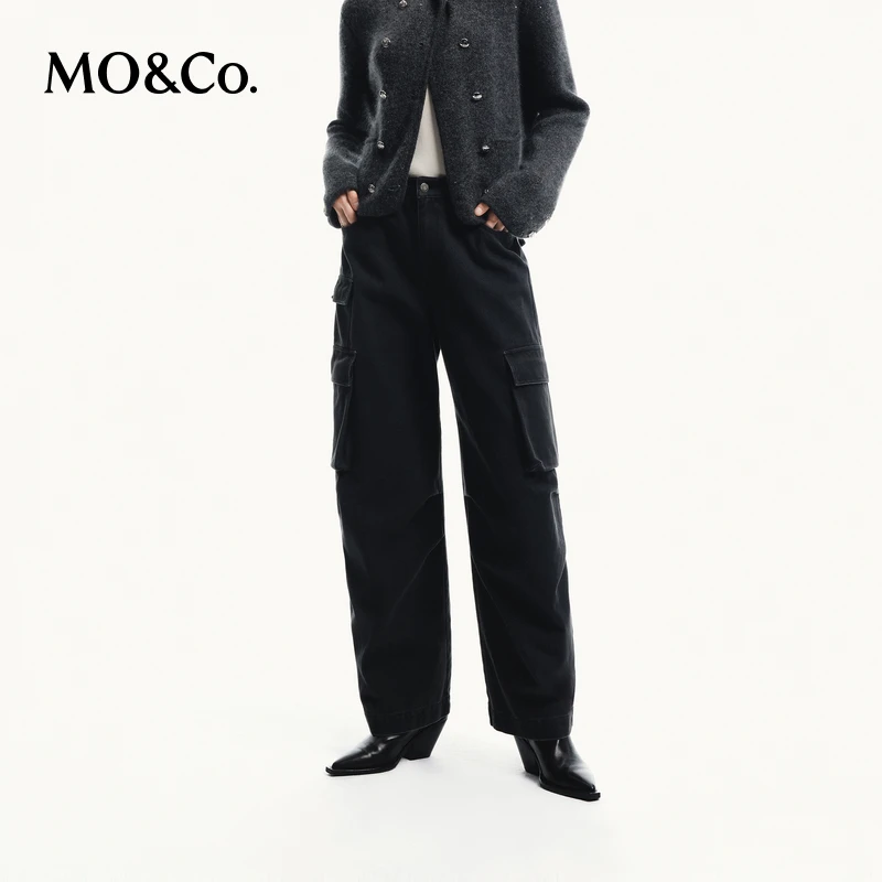 【诗语专属】MOCO天丝工装风宽松廓形弯刀束口休闲裤MBD3PATT06