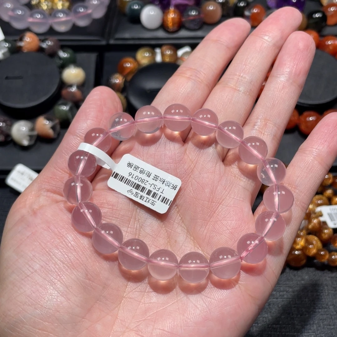 水晶手链未镶嵌粉水晶10.5mm