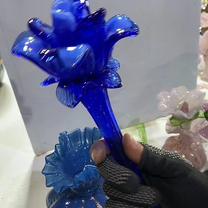 蓝色玫瑰琉璃花高27厘米左右