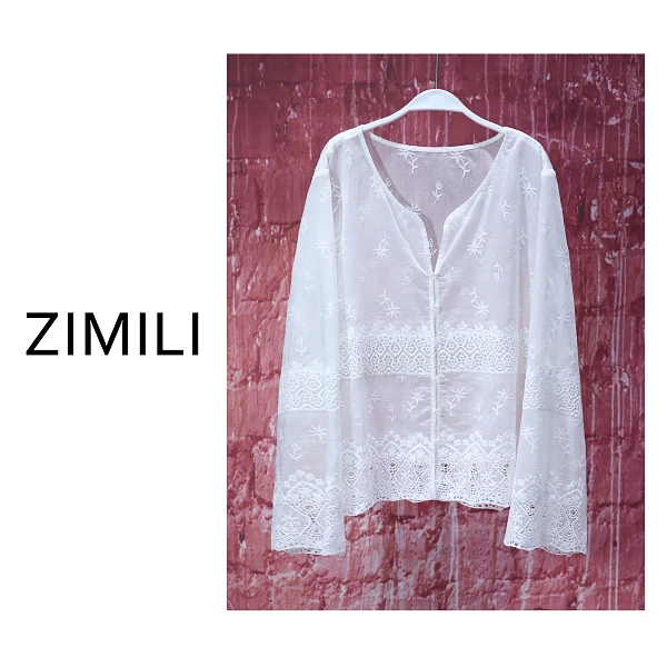 【亮哥女装】2025设计师月光白国风刺绣时尚休闲罩衫9192